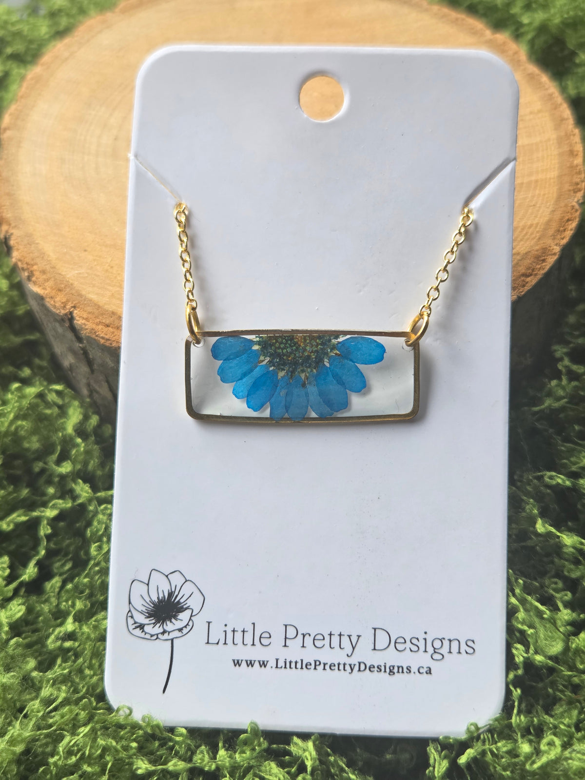 Rectangle Flower Necklace
