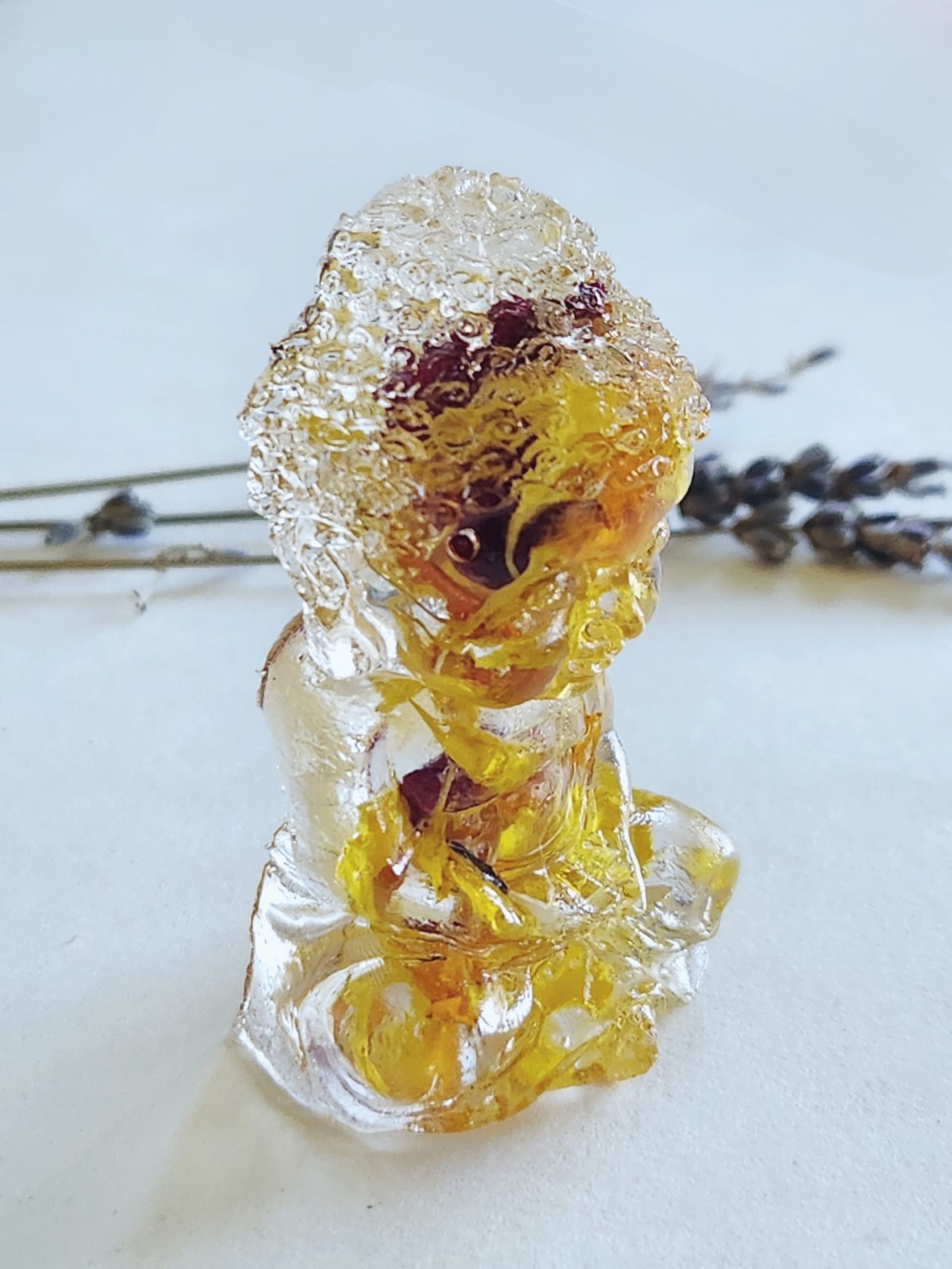 Yellow Floral Tiny Buddha