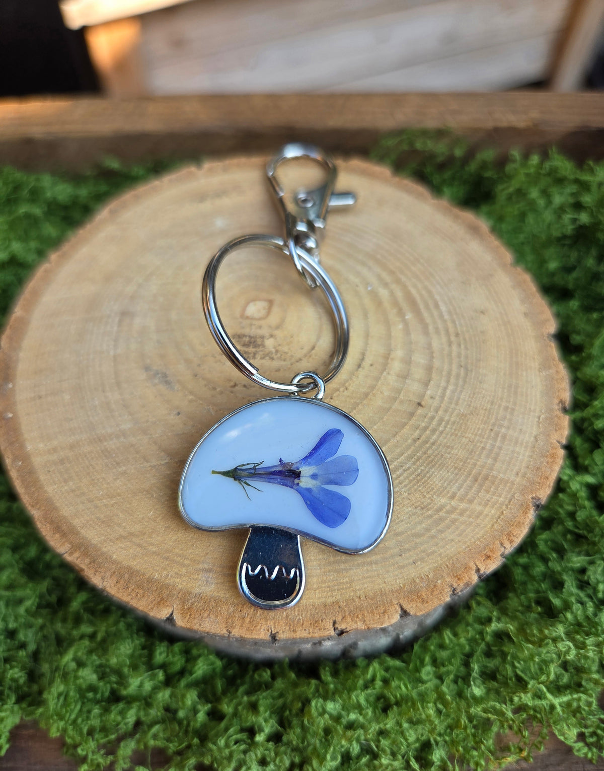 Lobelia Flower Keychain