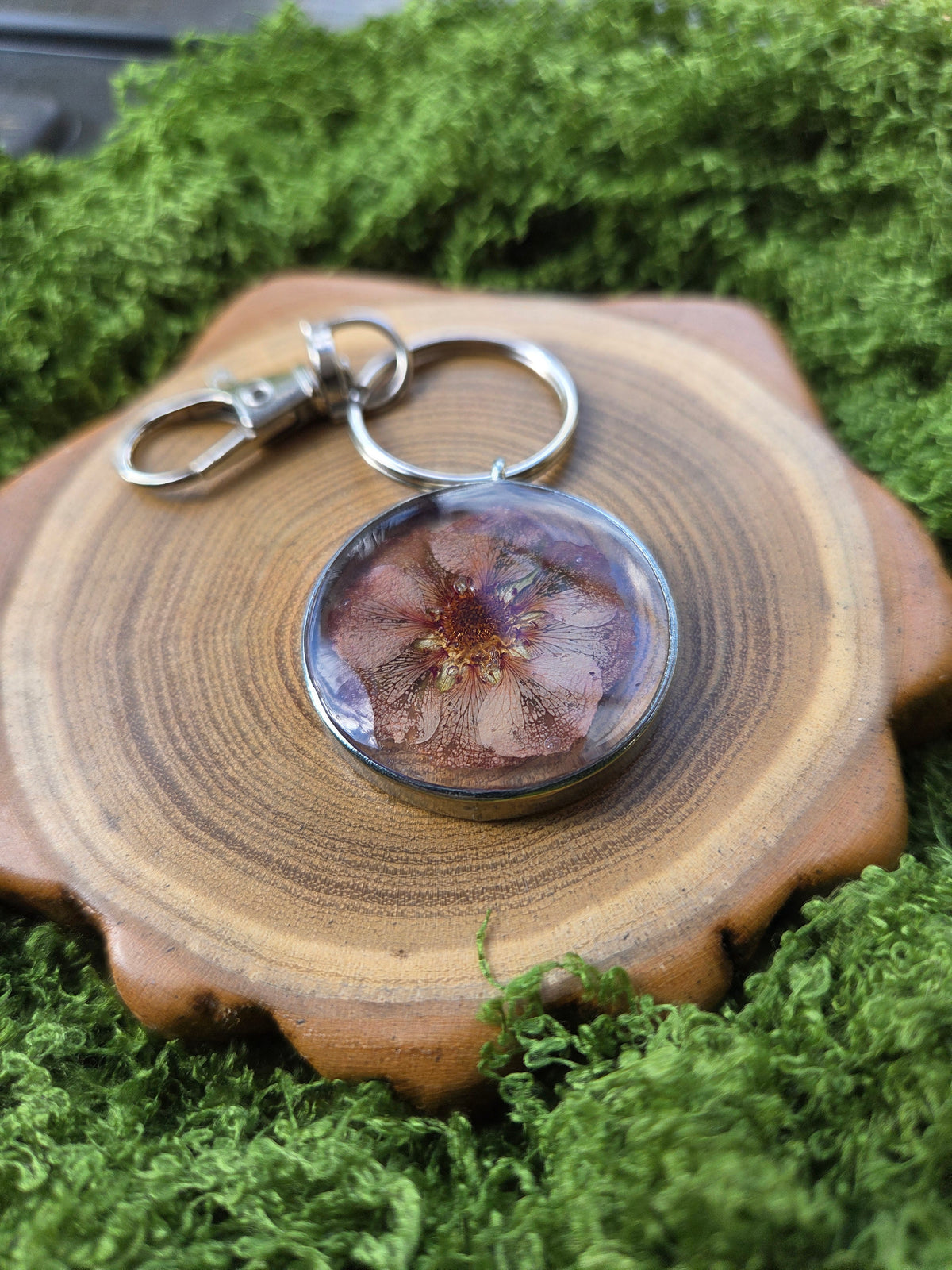 Pink Mini Rose Keychain