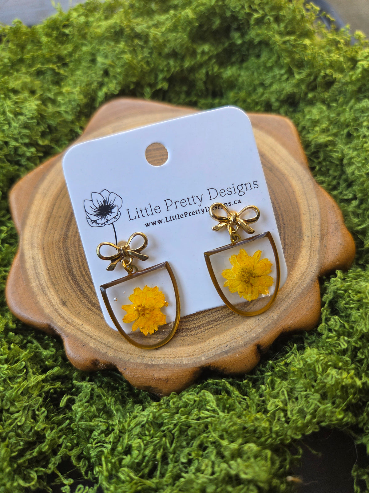 Yellow drop earrings