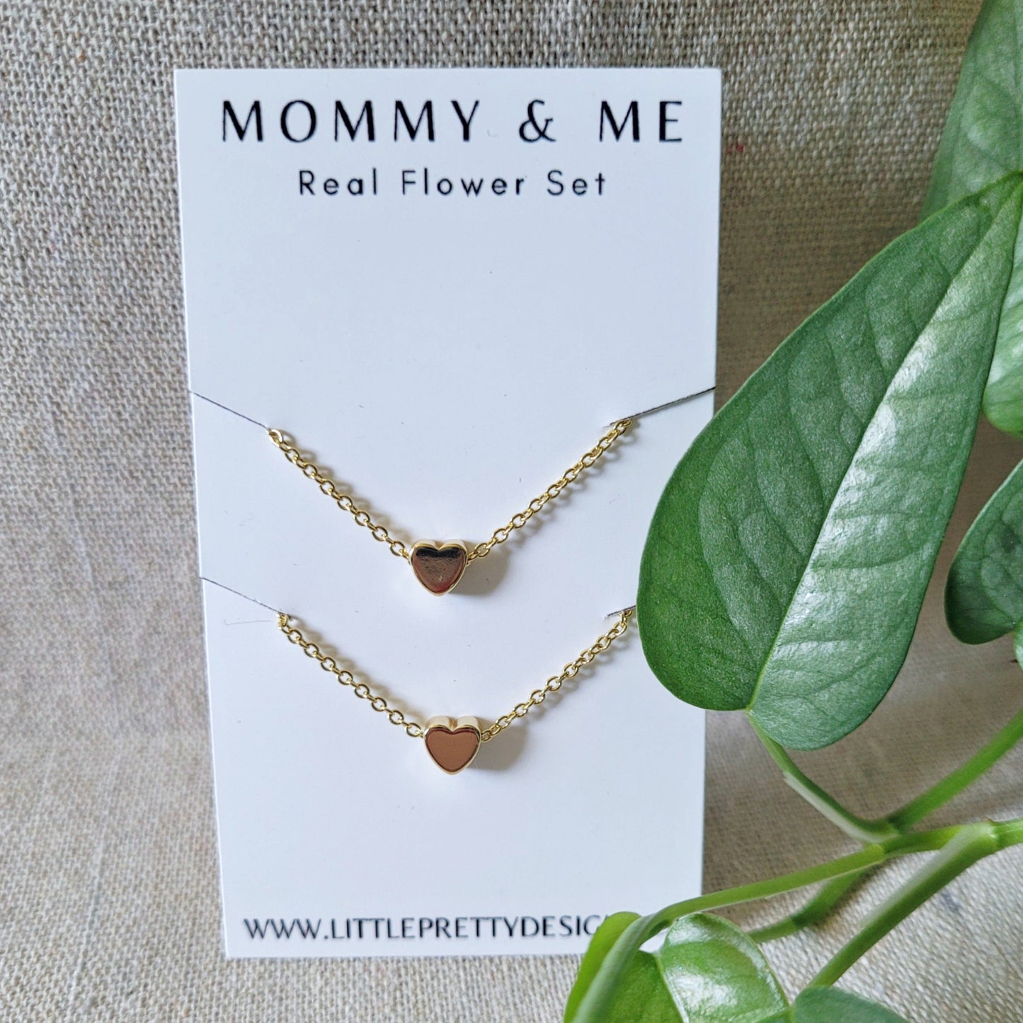 Mommy & Me Heart Necklace Set