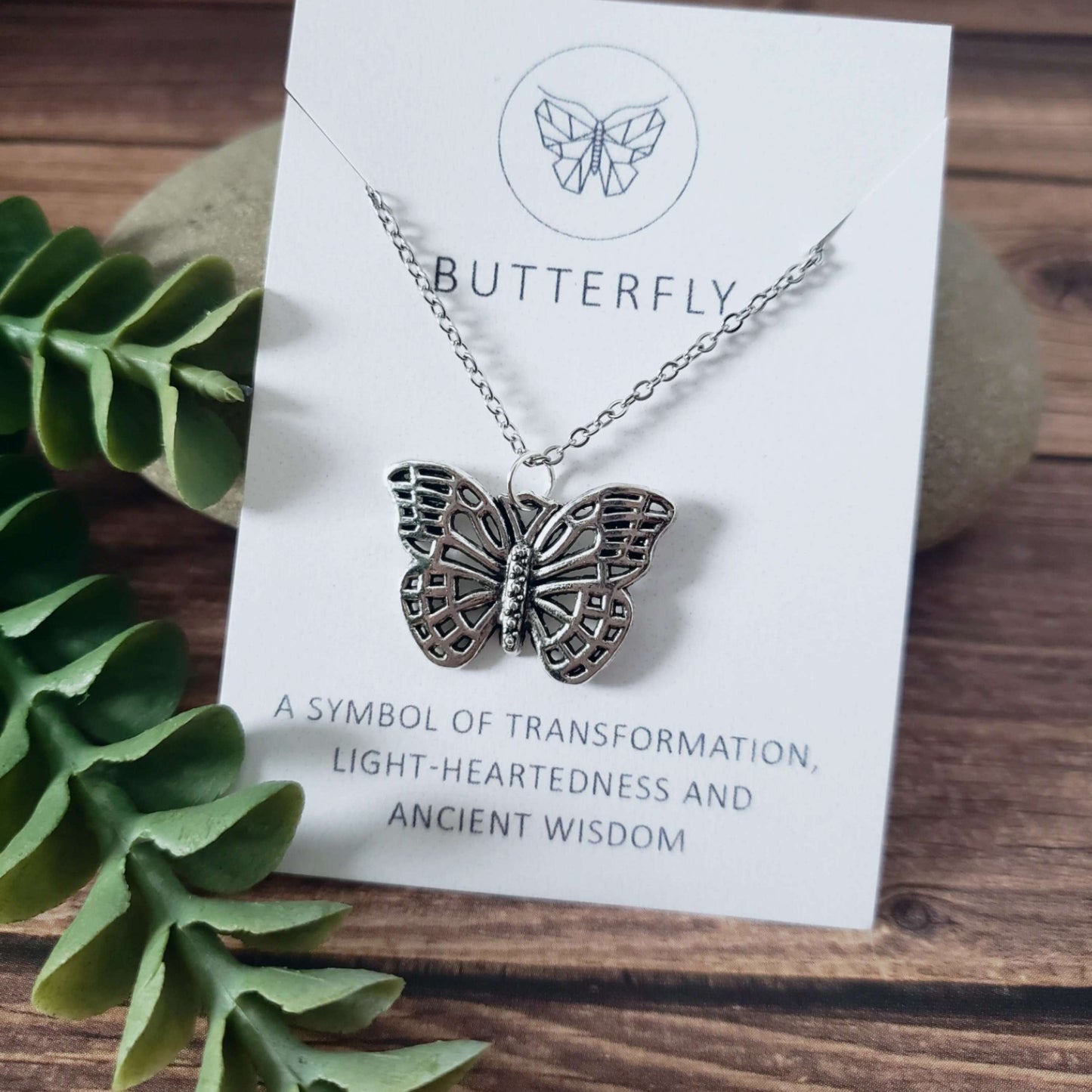Butterfly Spirit Animal Silver Charm Necklace:Necklace:LittlePrettyDesigns