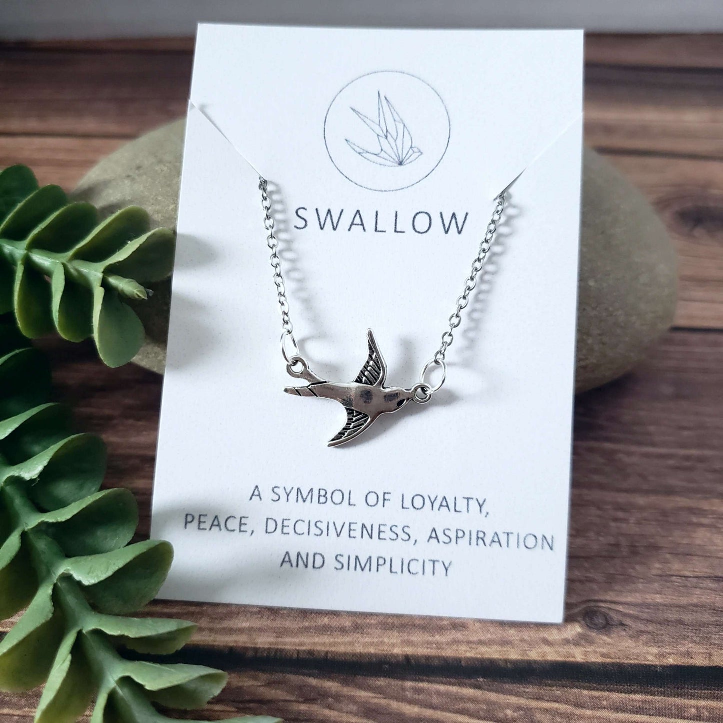 Swallow Spirit Animal Silver Charm Necklace:Necklace:LittlePrettyDesigns