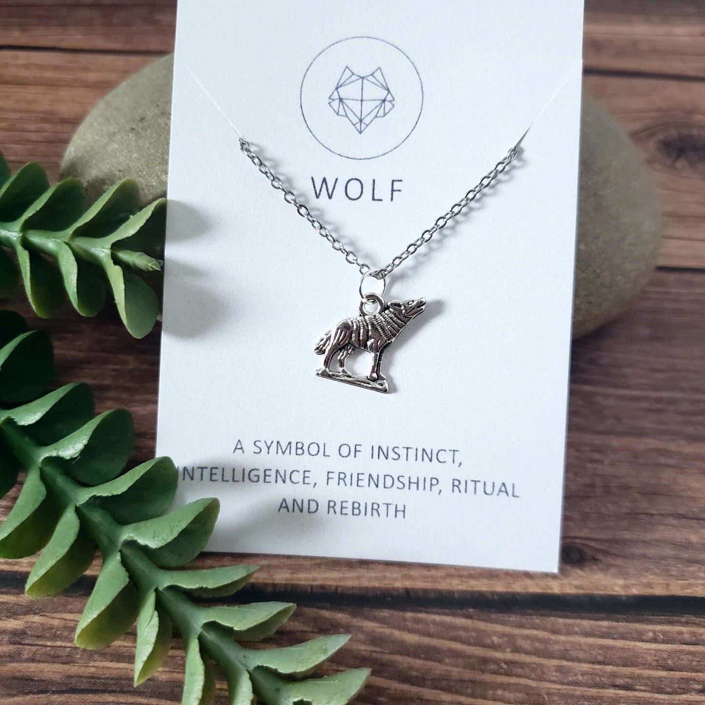 Wolf Spirit Animal Silver Charm Necklace:Necklace:LittlePrettyDesigns