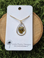 Pressed Pansy Flower Necklace