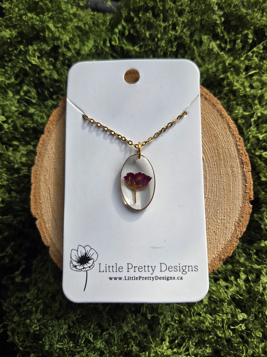 Pressed Flower Necklace