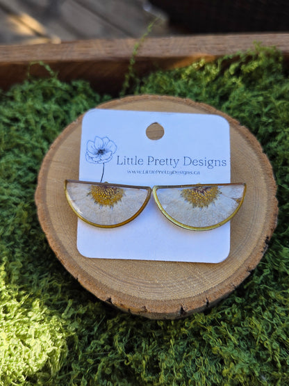 Semi-circle stud earrings