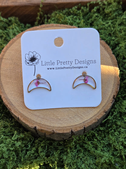 Moon stud earrings