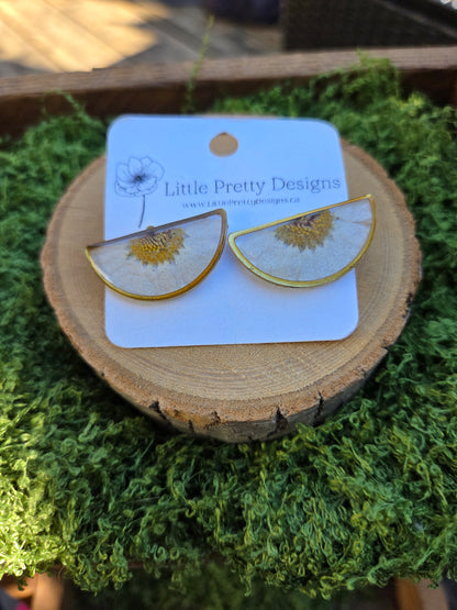 Semi-circle stud earrings