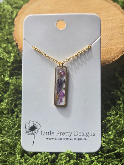 Rectangle Flower Necklace