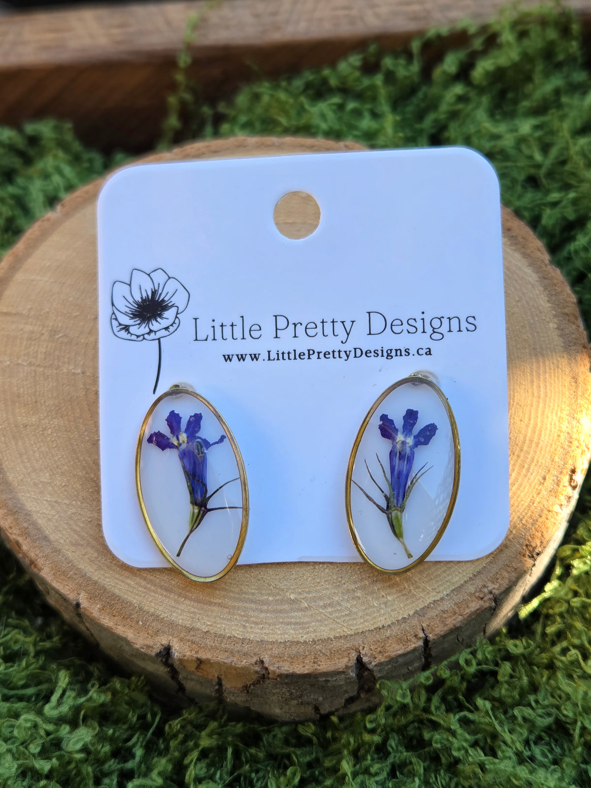 Oval stud earrings