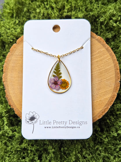 Pressed Flower Necklace