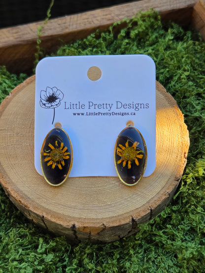 Oval stud earrings