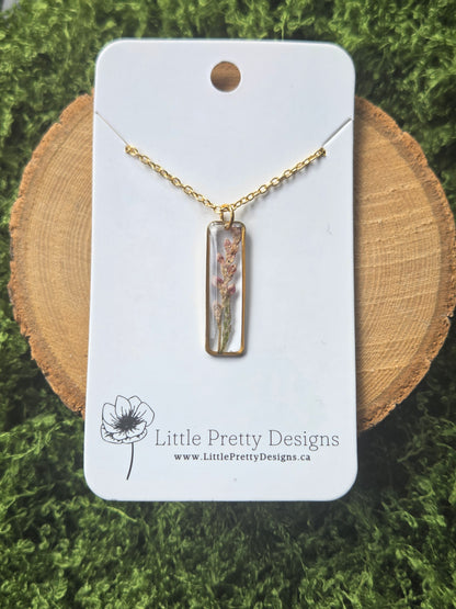 Rectangle Flower Necklace