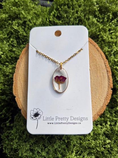 Pressed Flower Necklace