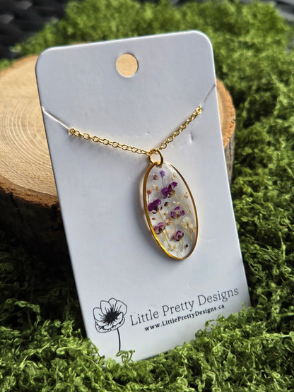 Pressed Flower Necklace
