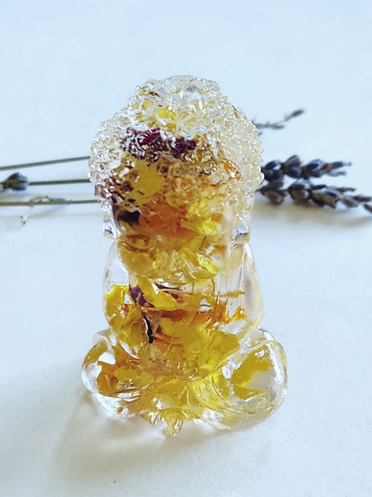 Yellow Floral Tiny Buddha