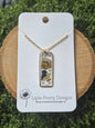 Rectangle pansy flower necklace
