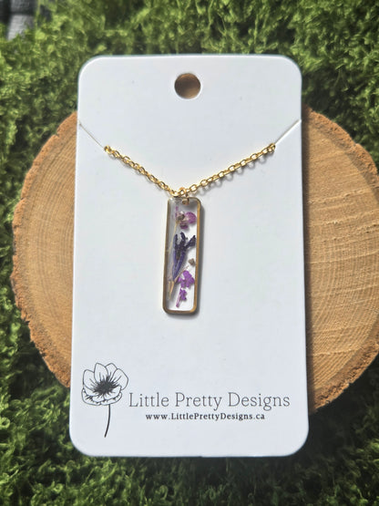 Rectangle Flower Necklace