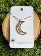 Pressed Floral Moon Necklace