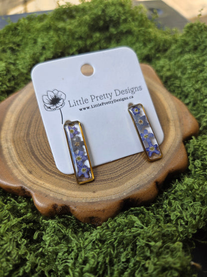Rectangle stud earrings