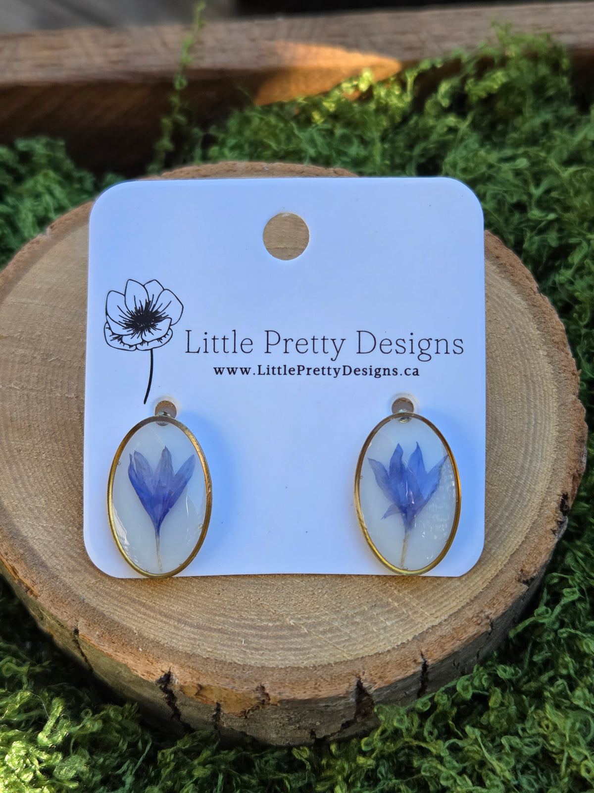 Oval stud earrings