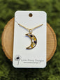 Pressed Floral Moon Necklace