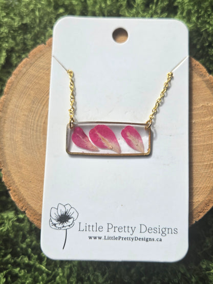Rectangle Flower Necklace