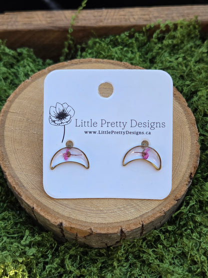 Moon stud earrings