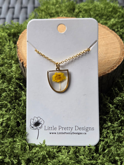 Pressed Flower Necklace