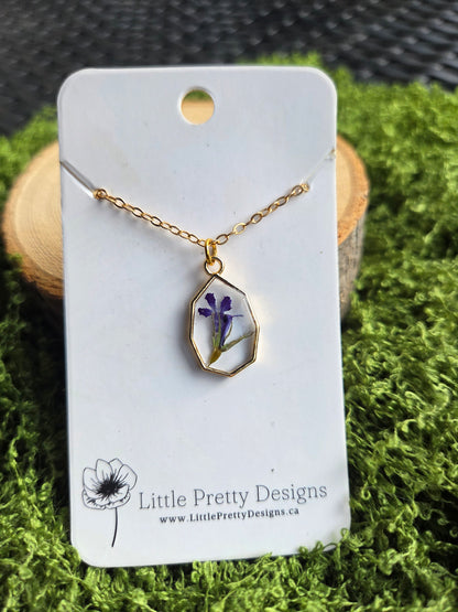 Lobelia flower necklace