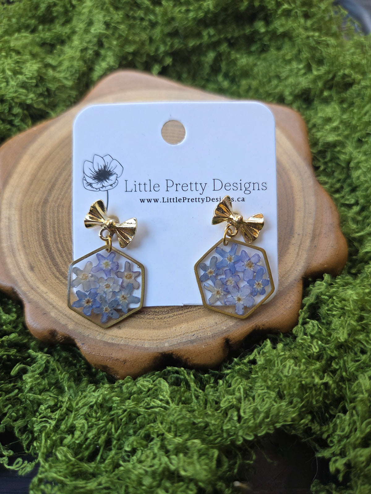 Forget me not drop earrings