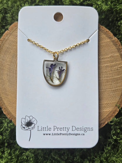 Lobelia flower necklace