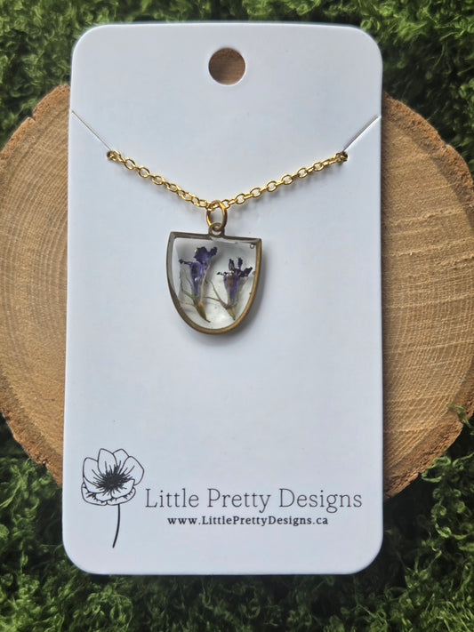 Lobelia flower necklace
