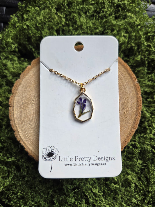 Lobelia flower necklace