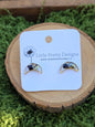 Moon stud earrings