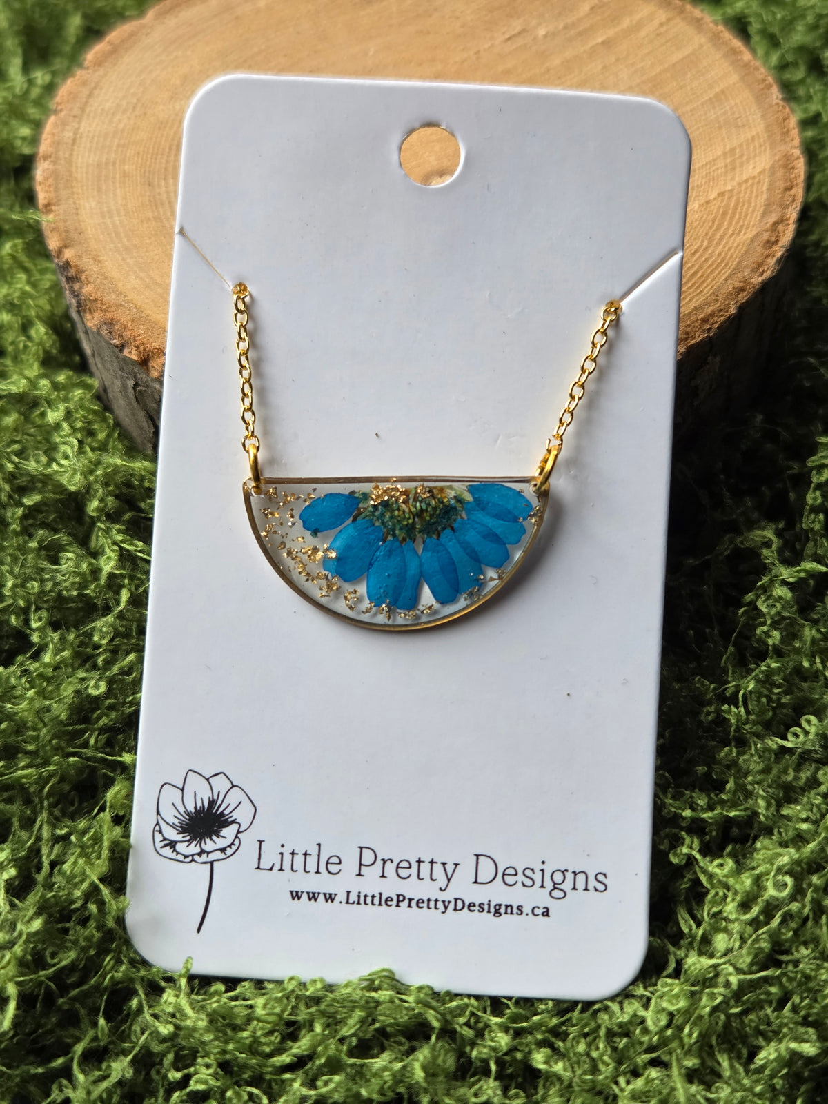Pressed Flower Daisy Necklace