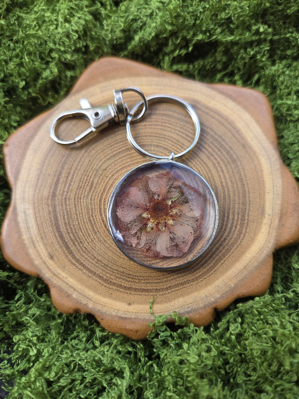 Pink Mini Rose Keychain