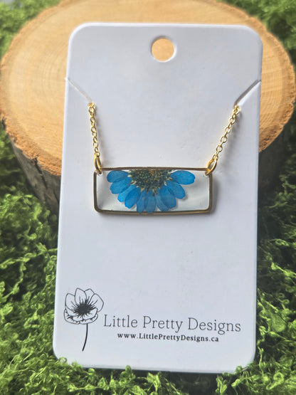 Rectangle Flower Necklace