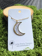 Pressed Floral Moon Necklace