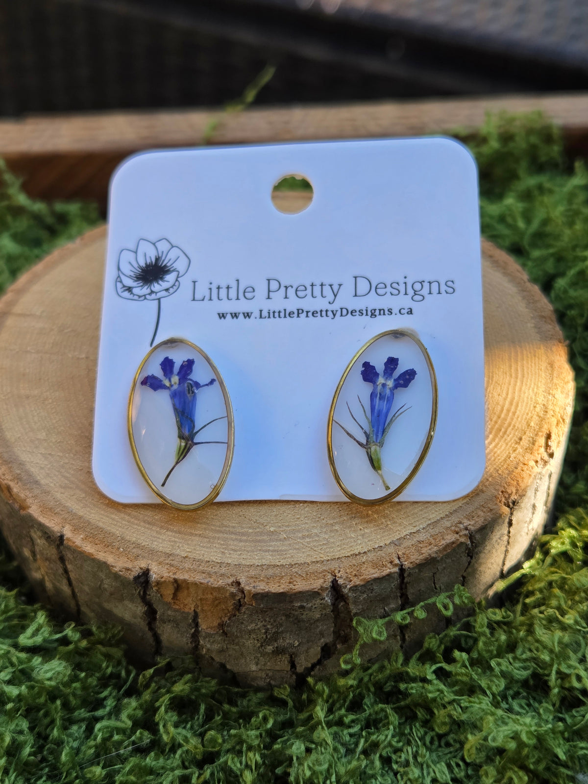 Oval stud earrings