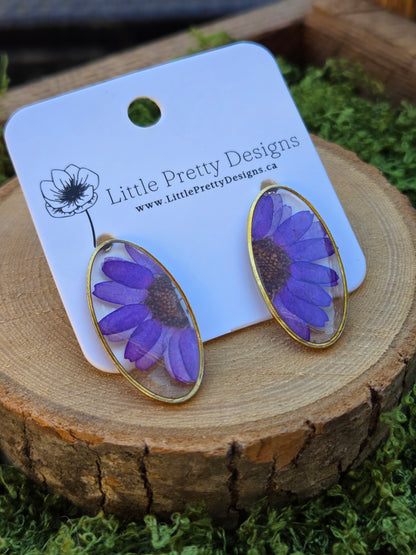 Oval stud earrings