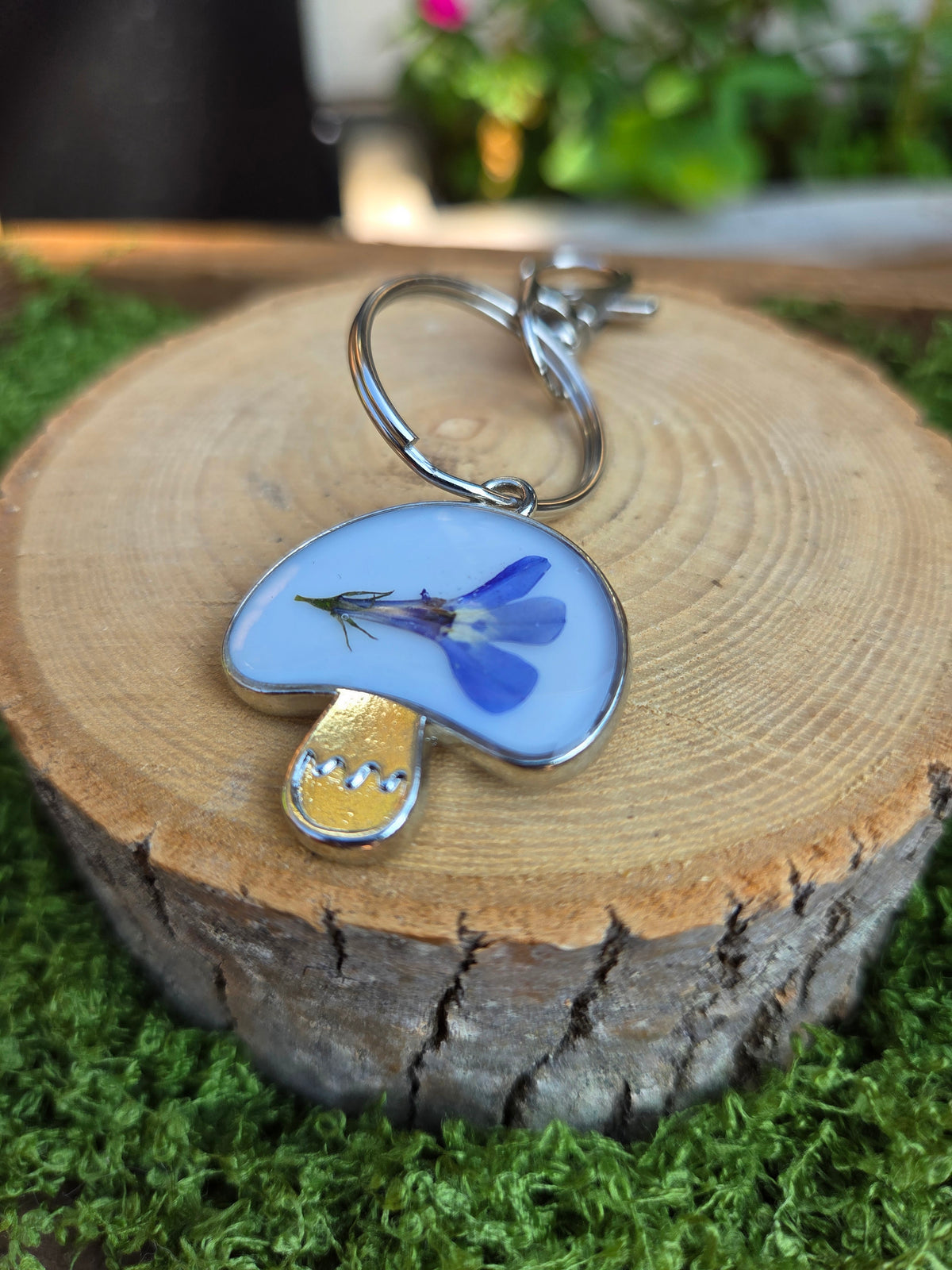 Lobelia Flower Keychain