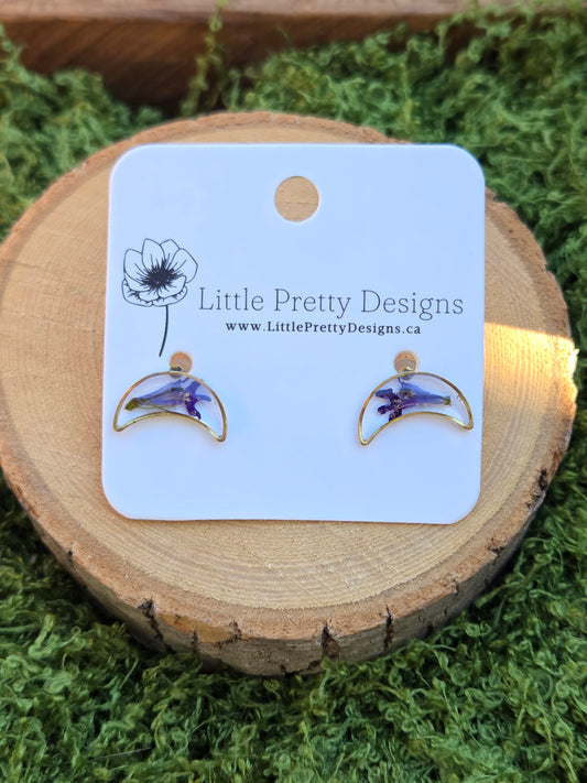 Moon stud earrings