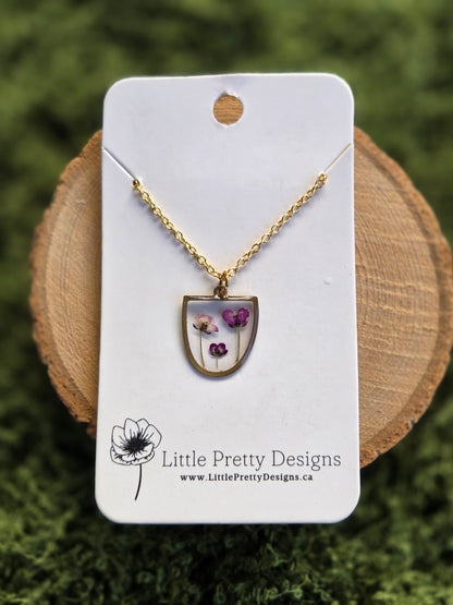 Pressed Flower Necklace