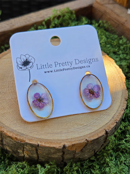 Oval stud earrings