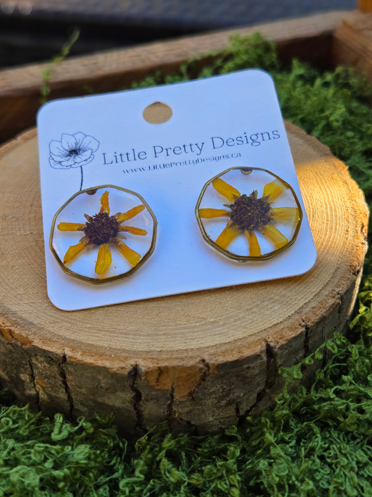Round stud earrings