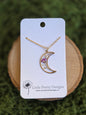Pressed Floral Moon Necklace
