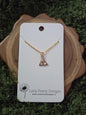 Gold tiny triangle mushroom necklace